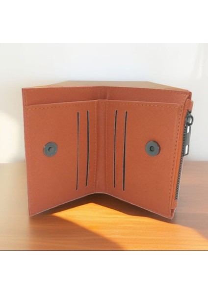Turuncu Mıknatıslı Fermuarlı Kartlık Bölmeli Cüzdan fırsatları