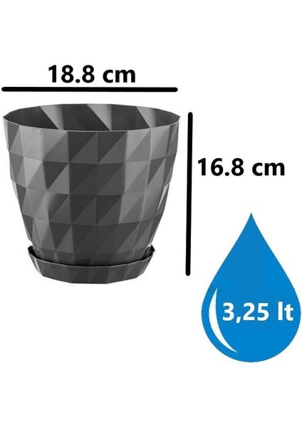 So-Krt4 Dekoratif Kristal Saksı Takımı 3.25 Lt Antrasit 5 Adet fiyatları