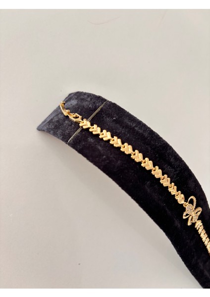 Altın Renk Paslanmaz Çelik Kelebek Taşlı Bileklik – Zarif ve Dayanıklı