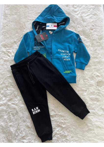 R.a.v Denim Fermuarlu Kapşonlu Erkek Ikili Takım