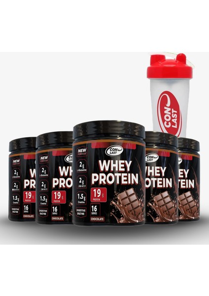Whey Protein 2000G Çikolatalı (5*16 Servis WPC70) Kas Yapılanmasına Yardımcı-Hediye Shaker