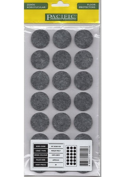 Yapışkanlı Keçe Mobilya Zemin Koruyucu Ses Önleyici Keçe- 30*30 (4 Renk Seçeneği) 21'li Kece