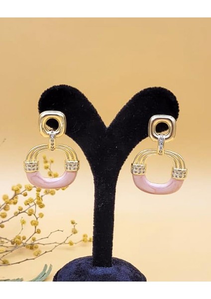 Sallantılı Pudra Mineli Altın Kaplama Küpe fırsatları