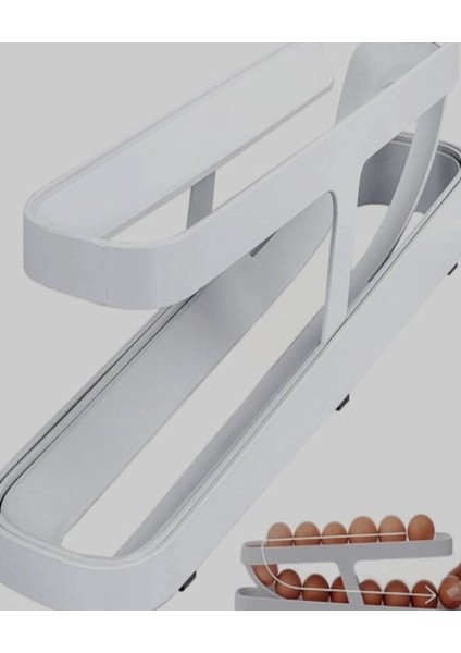 2 Katlı Otomatik Yumurta Standı Yumurtalık Rafı Saklama Kabı Buzdolabı Organizeri modelleri