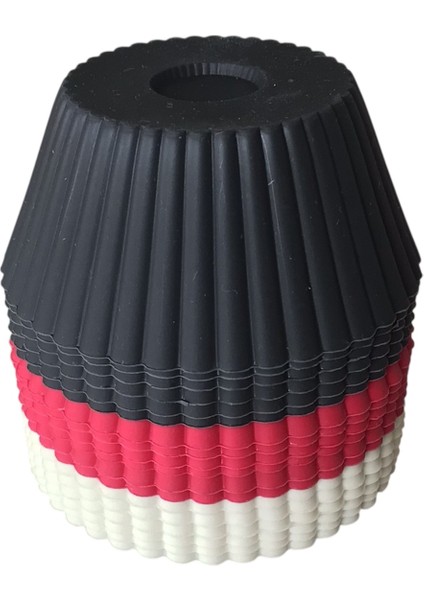 Bybirgül Kırmızı Antrasit Beyaz Silikon Mini Kek ,muffin ,browni Kalıbı 18 Adet ,airfryer Için Uygundur