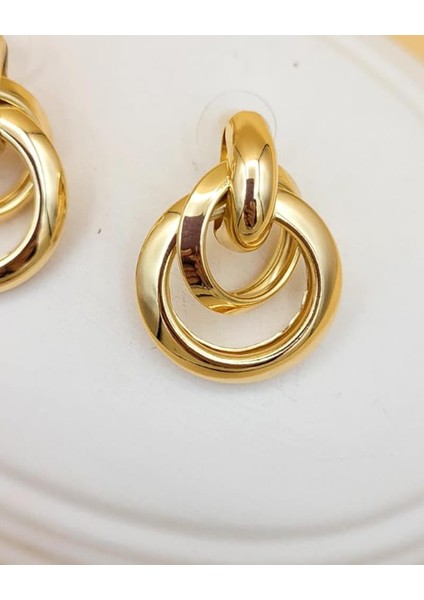 Altın Kaplama Iç Içe Halka Küpe indirimleri