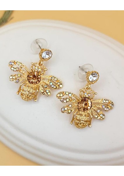 Gold Kraliçe Arı Küpe modelleri