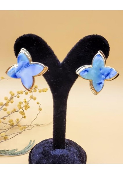 Mavi Kelebek Çiçeği Küpe fiyatları