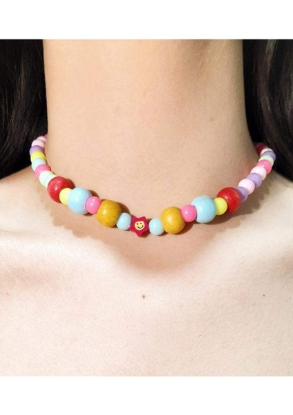 Renkli Boncuklu Emojili Çocuk Kolyesi fiyatları