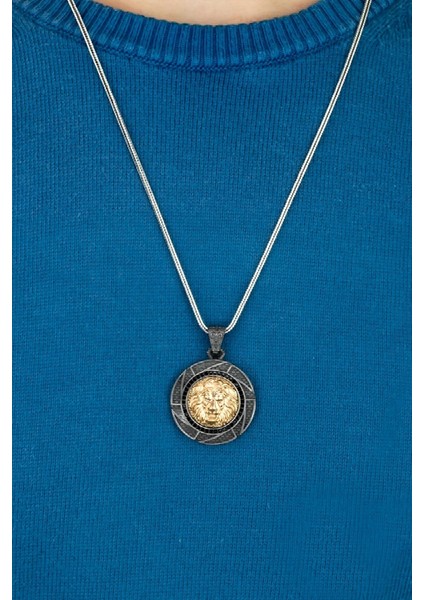 Özel Tasarım Vintage Karartmalı Aslan Erkek Gümüş Kolye fiyatları