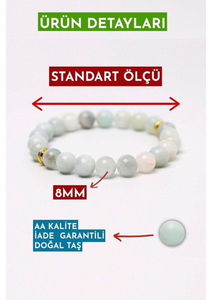 Akuamarin Doğal Taş Bileklik (Iç Huzur ve Deniz Ruhu) Aa Kalite modelleri