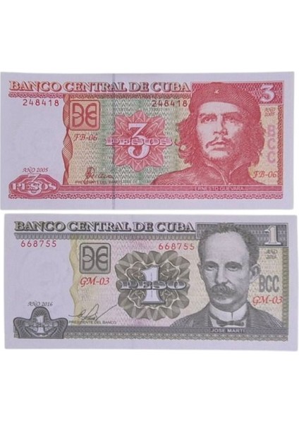 Küba 1 ve 3 Pesos Çil