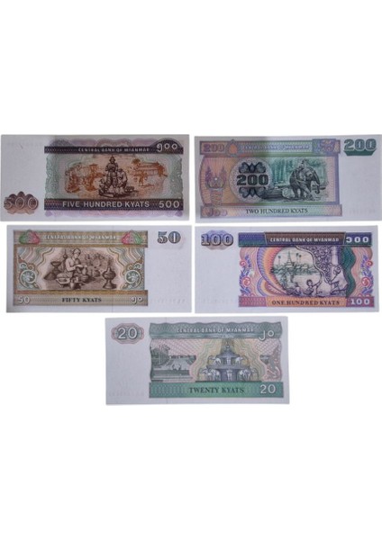 Myanmar 20-50-100-200-500 Kayt Çil Set fiyatları