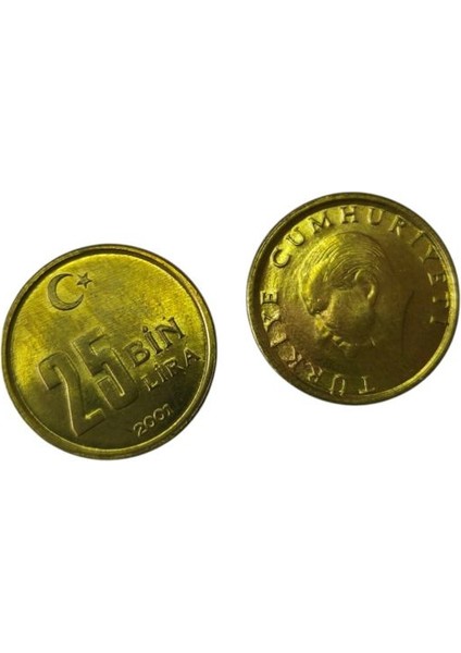2001 Yılı 25 Bin Lira Çil Ters-Düz Takım