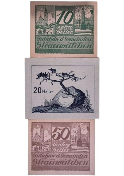 Notgeld 10-20-50 Heller 3 Adet Çil