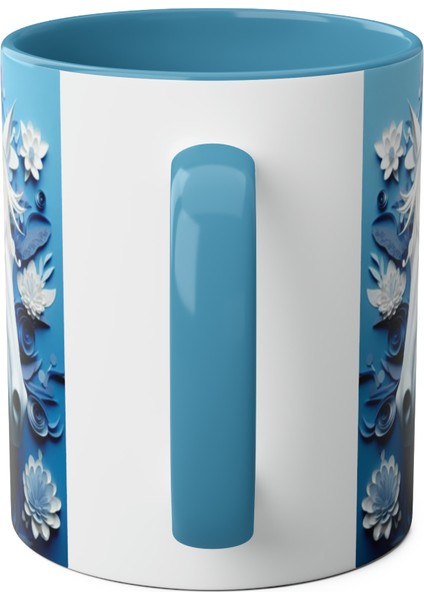 Beyaz At Desenli Baskılı Kupa Bardak modelleri