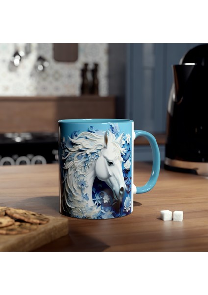 Beyaz At Desenli Baskılı Kupa Bardak fırsatları