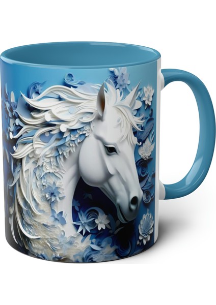 Beyaz At Desenli Baskılı Kupa Bardak indirimleri