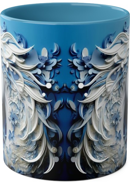 Beyaz At Desenli Baskılı Kupa Bardak