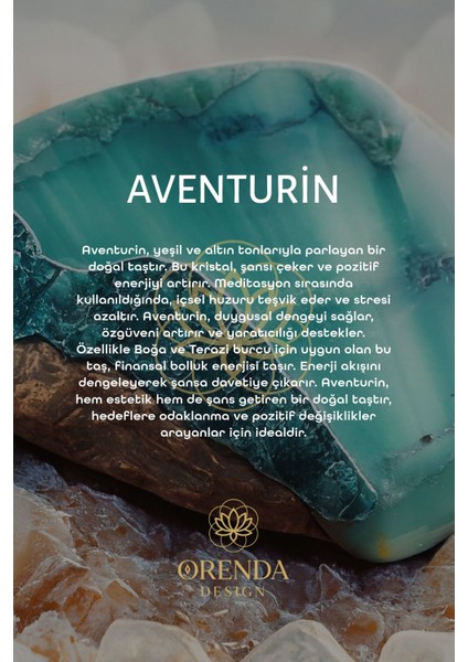 Aventurin Doğal Taş Bileklik Doğal Taş