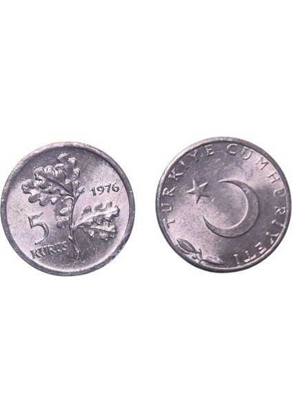 1976 Yılı Çil 5 Kuruş Ters-Düz Takım