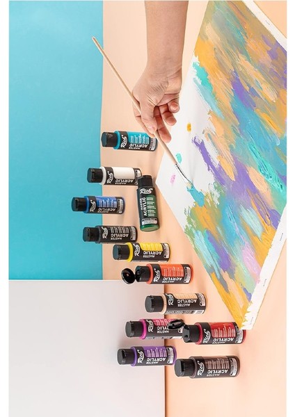Rich Mastermix Akrilik Boya 6 Renk 60 ml 1 Paket Pastel Renkler Akrilik Boya 6 Lı Profesyonel Tuval Canvas indirimleri