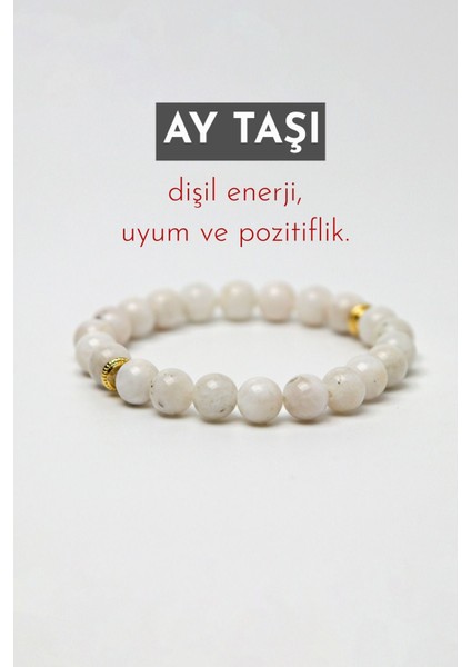 Ay Taşı Doğal Taş Bileklik – Dişil Enerji, Içsel Denge ve Sezgi | 1. Sınıf Doğal Taş fiyatları