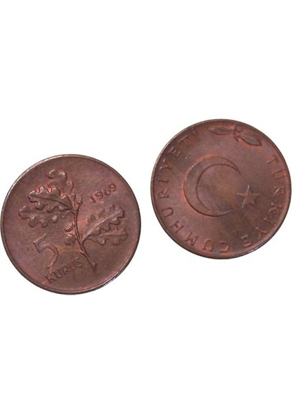 1969 Yılı 5 Kuruş Ters Düz Takım Çil