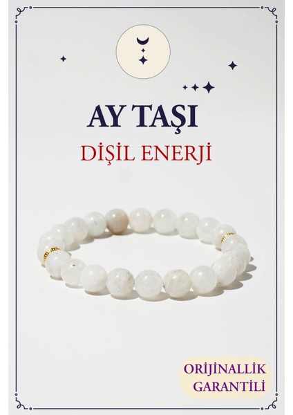Ay Taşı Doğal Taş Bileklik (Içsel Güç ve Denge) 1.kalite Doğal Taş