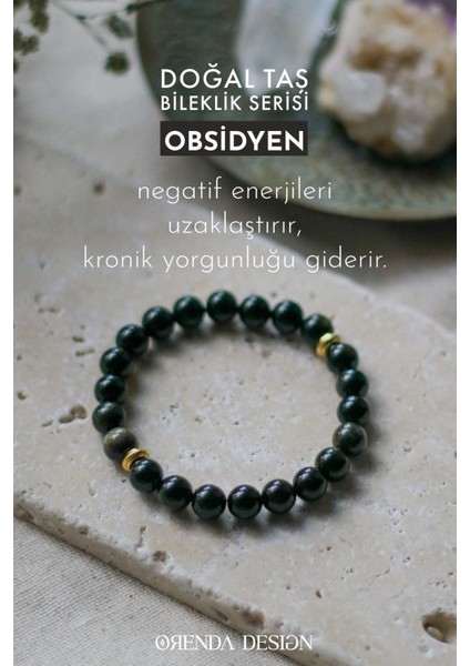 Obsidyen Doğal Taş Bileklik (Negatif Enerjiyi Uzaklaştırma) Aa Kalite fiyatları