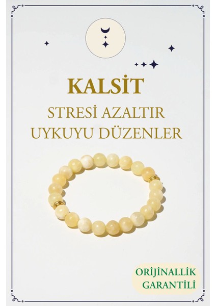 kalsit doğal taş bileklik (dengenin sembolü) doğal taş