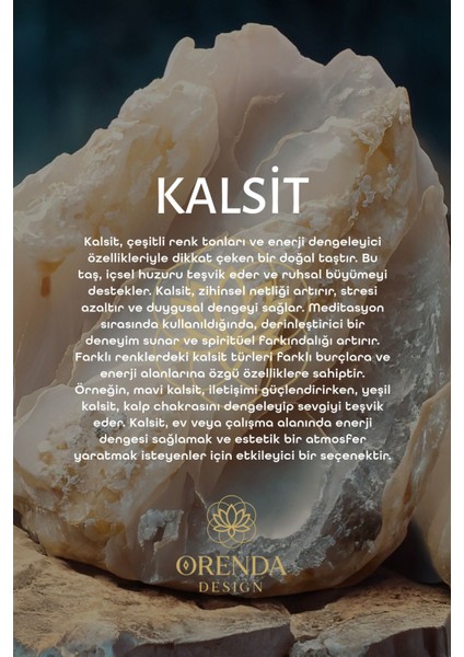 kalsit doğal taş bileklik (dengenin sembolü) doğal taş