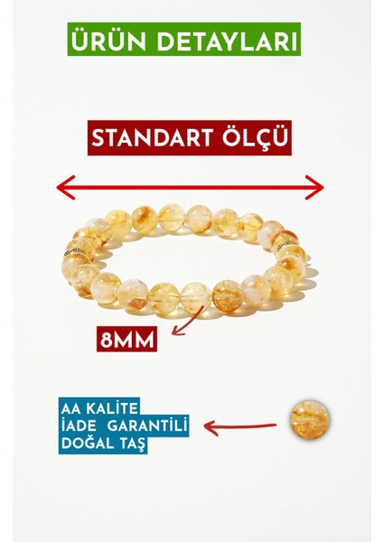 Sitrin Doğal Taş Bileklik (Bolluk-Bereket, Pozitif Enerji Deposu) Aa Kalite fiyatları