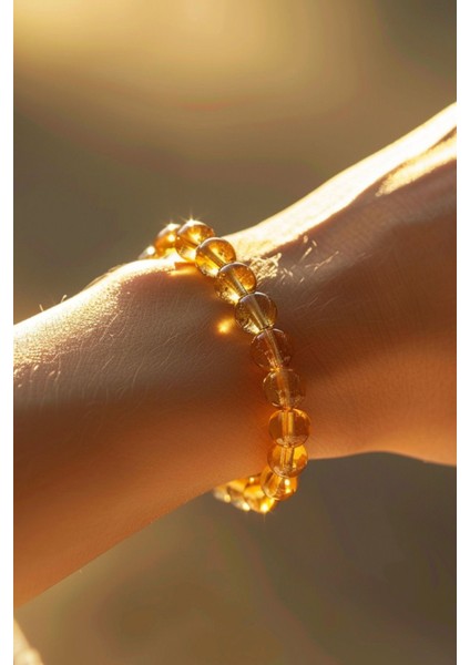 Sitrin Doğal Taş Bileklik (Bolluk-Bereket, Pozitif Enerji Deposu) Aa Kalite fırsatları