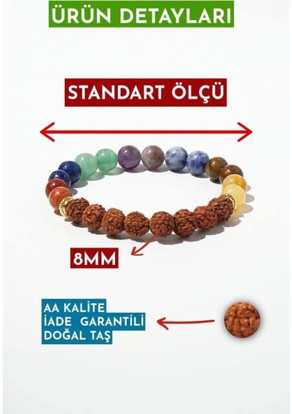 7 Çakra Doğal Taş Bileklik (Ruhsal ve Bedensel Denge) Aa Kalite modelleri