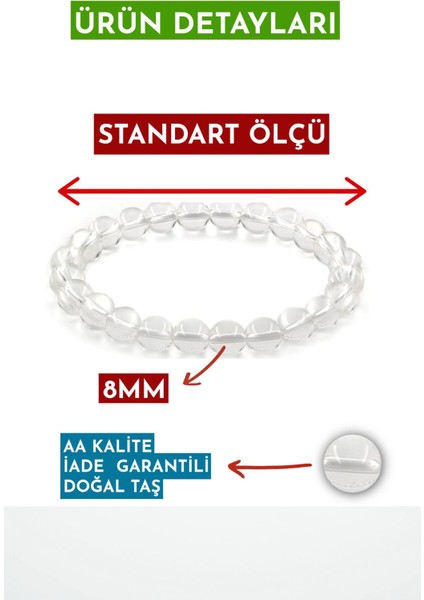 Kristal Kuvars Doğal Taş Bileklik (Enerji Kaynağı) Aa Kalite fiyatları