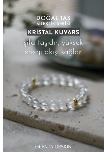 Kristal Kuvars Doğal Taş Bileklik (Enerji Kaynağı) Aa Kalite modelleri