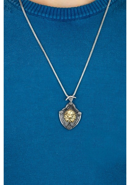 Özel Tasarım Vintage Aslan Gümüş Erkek Kolye fiyatları