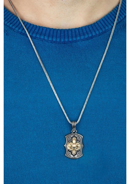 Özel Tasarım Vintage Asaletin Simgesi Zambak Erkek Gümüş Kolye fiyatları