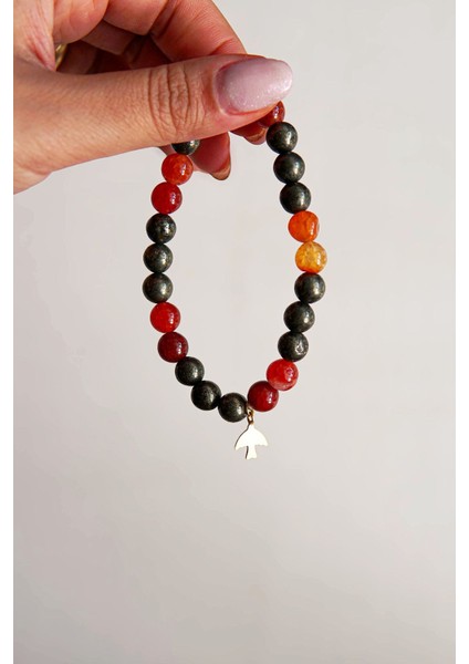 Pirit Kırmızı Akik Doğal Taş Bileklik – Güç ve Motivasyon | Ateş Burçları Için: Koç Aslan Yay fiyatları