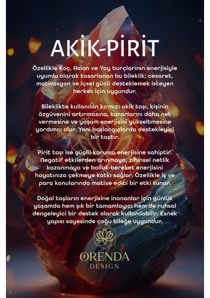 Pirit Kırmızı Akik Doğal Taş Bileklik – Güç ve Motivasyon | Ateş Burçları Için: Koç Aslan Yay modelleri