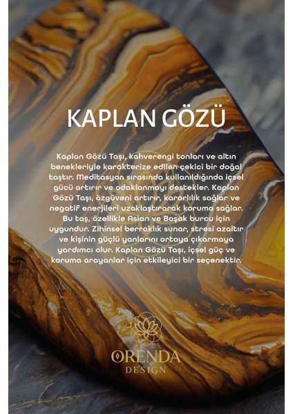 Kaplan Gözü Doğal Taş Bileklik (Güç ve Koruma) Aa Kalite