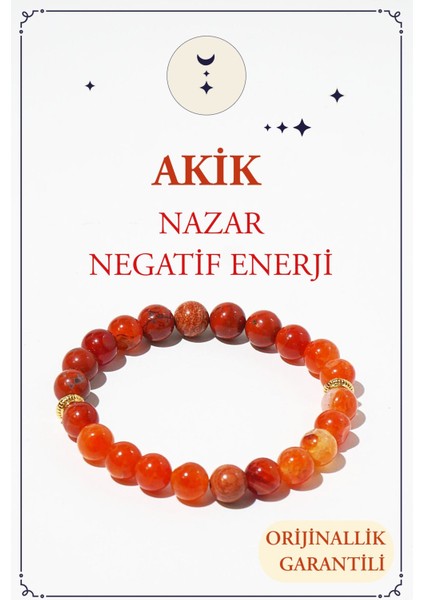 Akik Doğal Taş Bileklik (Denge ve Kararlılık) Aa Kalite