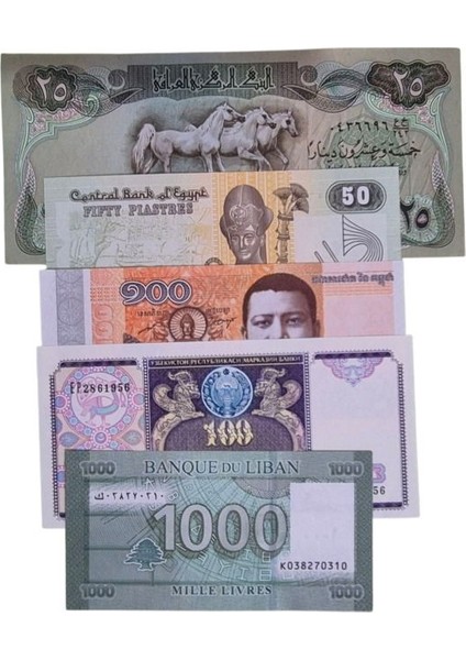 5 Adet Çil Yabancı Para