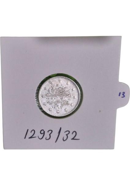 1293/32 Sultan 2. Abdülhamit Dönemi 2 Kuruş Ça Gümüş