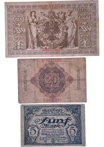 5-20-1000 Mark 1910-1918 Yılı