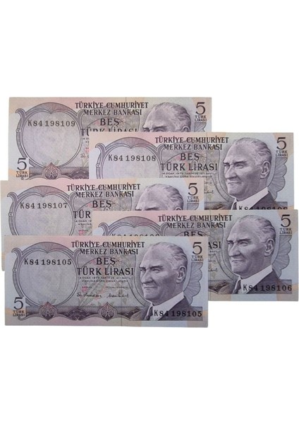 6. Emisyon 5 Lira 5 Adet Çil