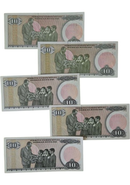 7. Emisyon 10 Lira Çil-Ça (A-B-C-D-E Harf Takımı) fiyatları