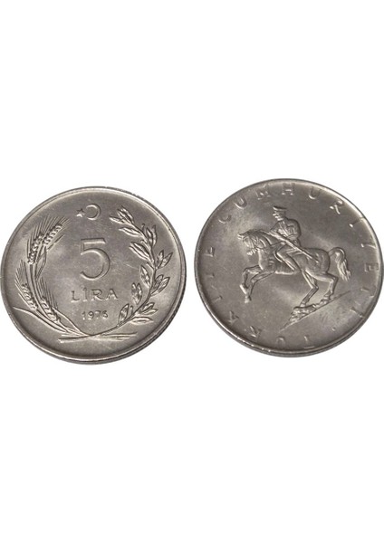 1976 Yılı 5 Lira Çil Ters-Düz Takım