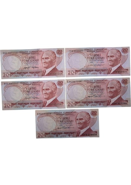 6. Emisyon 20 Lira C-E-G-H-I Çil